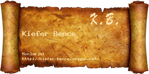 Kiefer Bence névjegykártya