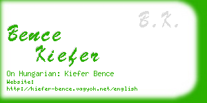 bence kiefer business card